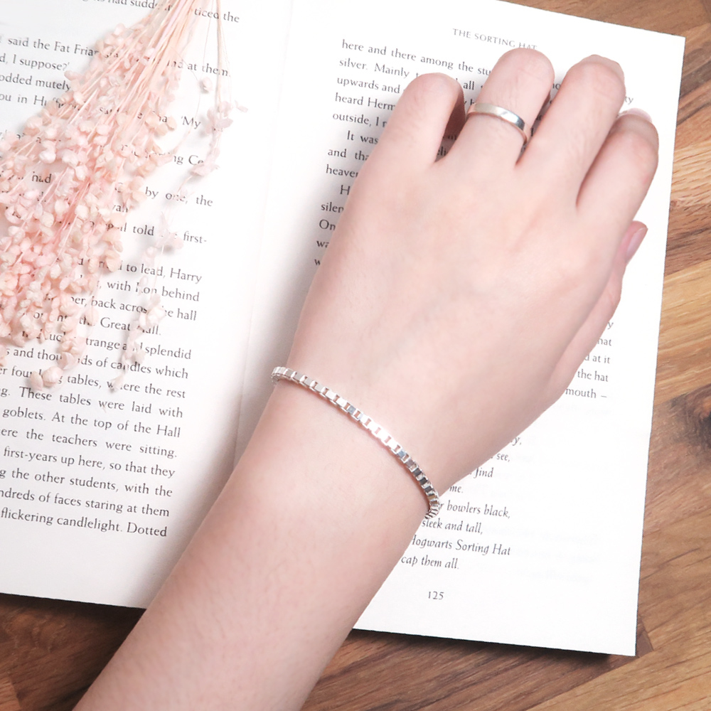 經典版 威尼斯手鍊 銀白款(2.8mm中細鍊) 925純銀手鍊 可刻字