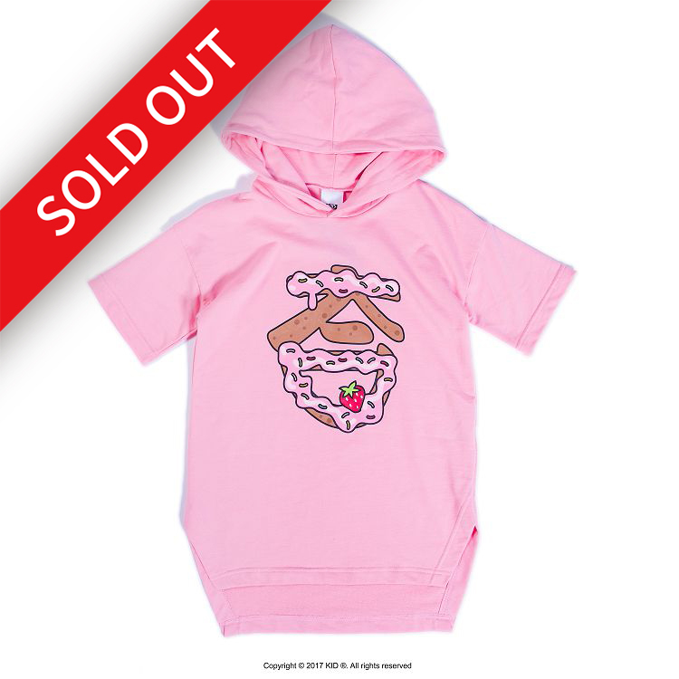 KID ® 甜甜圈短袖連帽T 粉紅