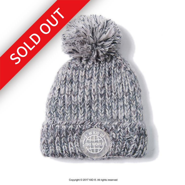 KID ® 球球混紡針織毛線帽 灰
