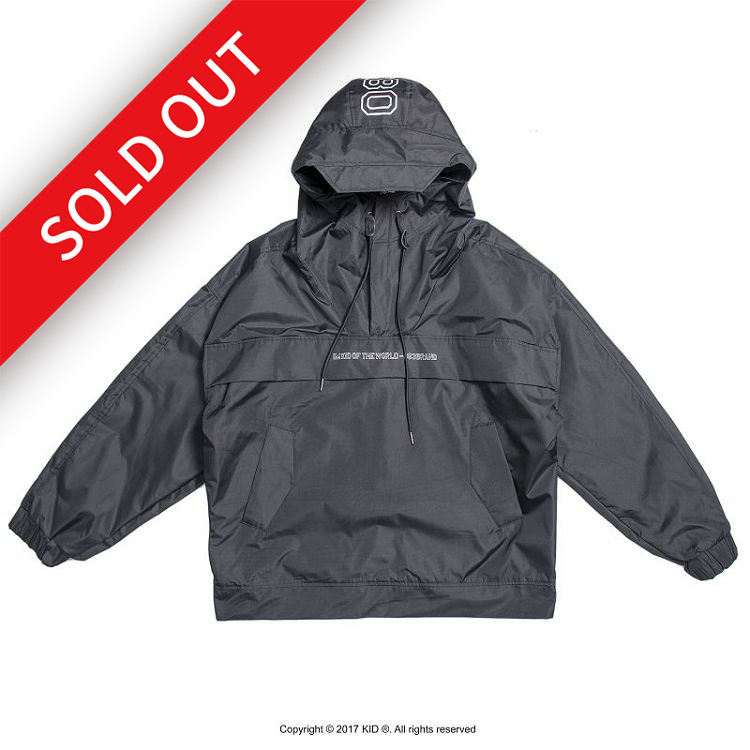 KID ® 連帽半拉鍊開襟機能外套 黑