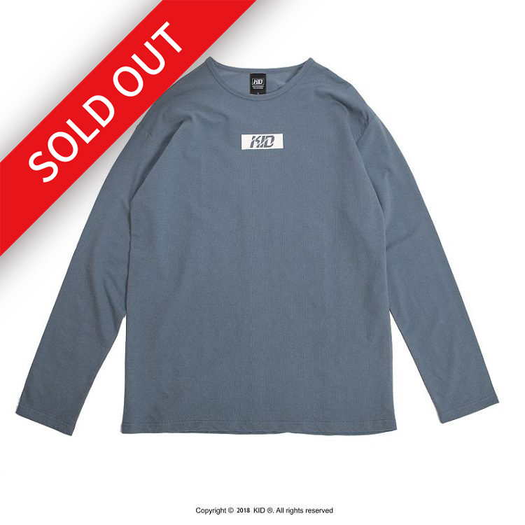 KID ® 方塊斜體LOGO長T 藍