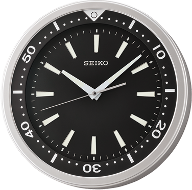 萬年鐘錶 - SEIKO  掛牆時鐘  Wall Clock  潛水錶夜光掛鐘黑水鬼造型 QXA723A   直徑35CM