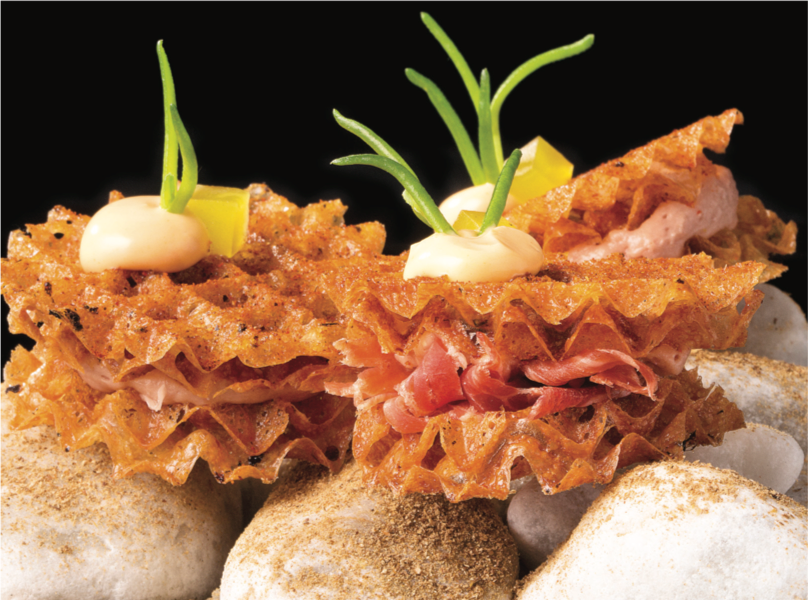 Crispy Joselito waffle with Dutchman Jonnie Boer’s pepper cream.