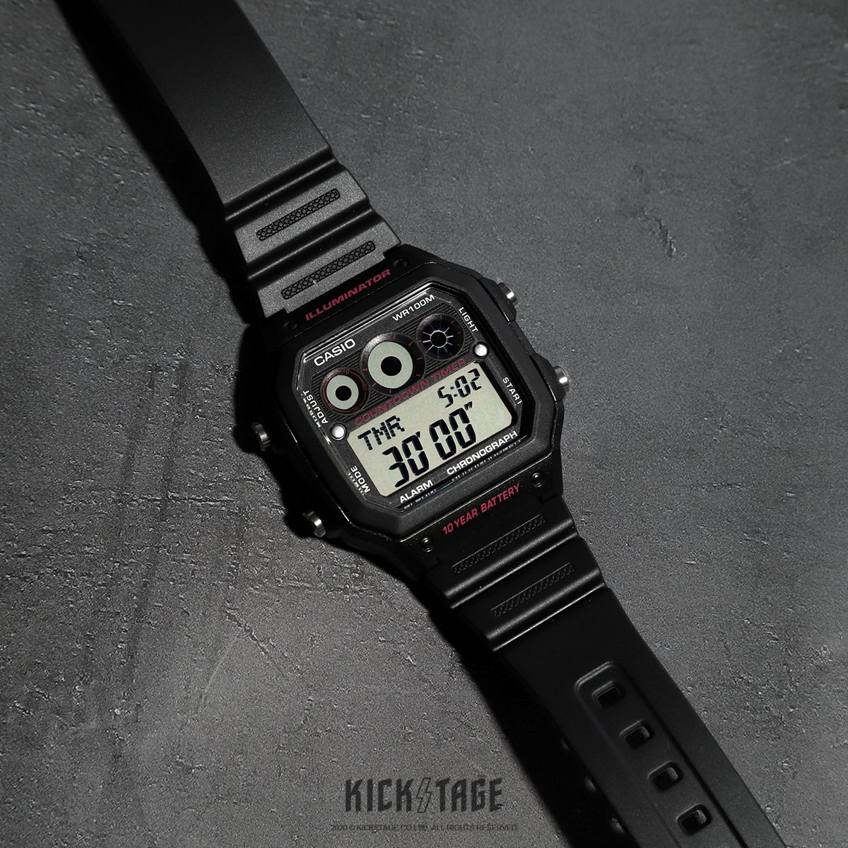 CASIO 黑桃 10年電力 世界時間 地圖 電子錶 卡西歐 100米防水【AE-1300WH-1A2】