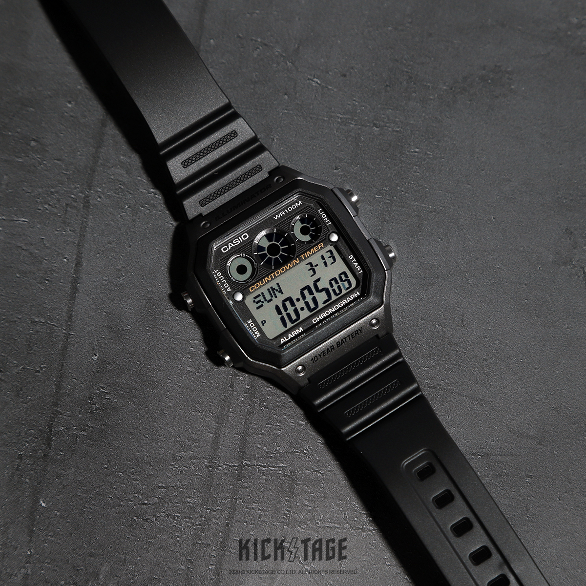 CASIO 黑灰 10年電力 世界時間 地圖 電子錶 卡西歐 100米防水【AE-1300WH-8A】