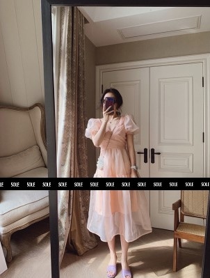 中長款溫柔風甜美過膝裙