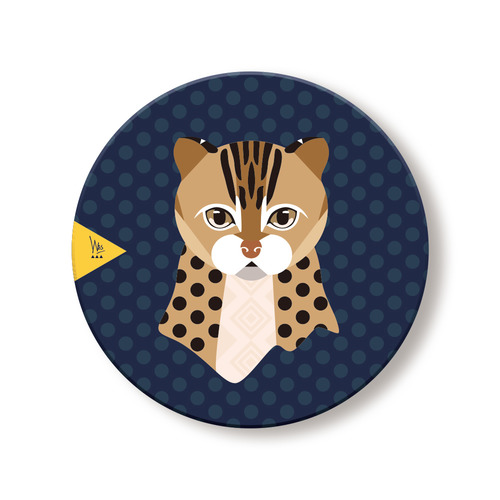 花生騷 守護森林石虎q版杯墊