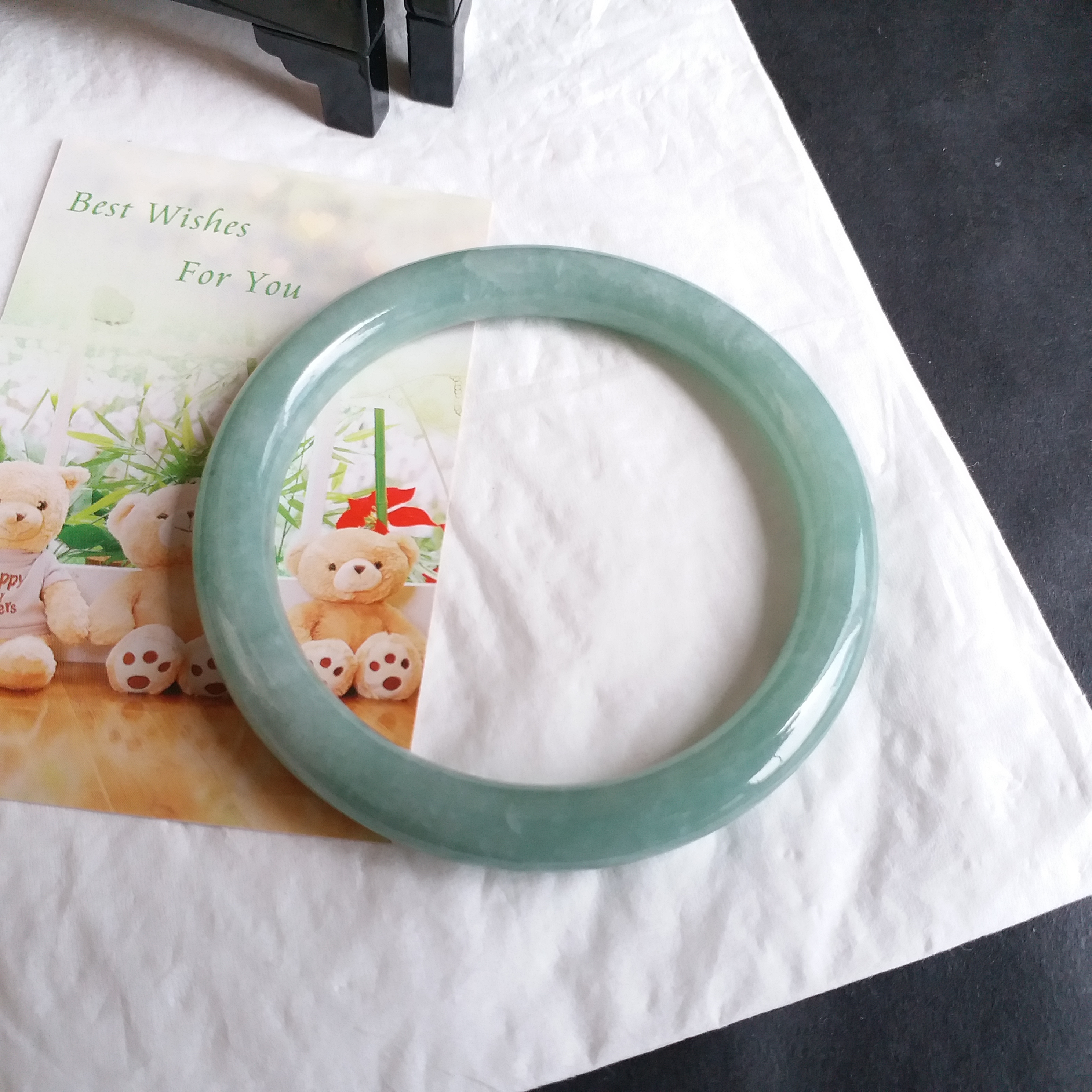 冰糯滿綠幼條玉鐲 56.8mm, 天然翡翠A玉, 緬甸玉, Jade, Jadeite