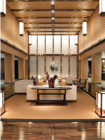 the resplendent lobby of the 38th floor