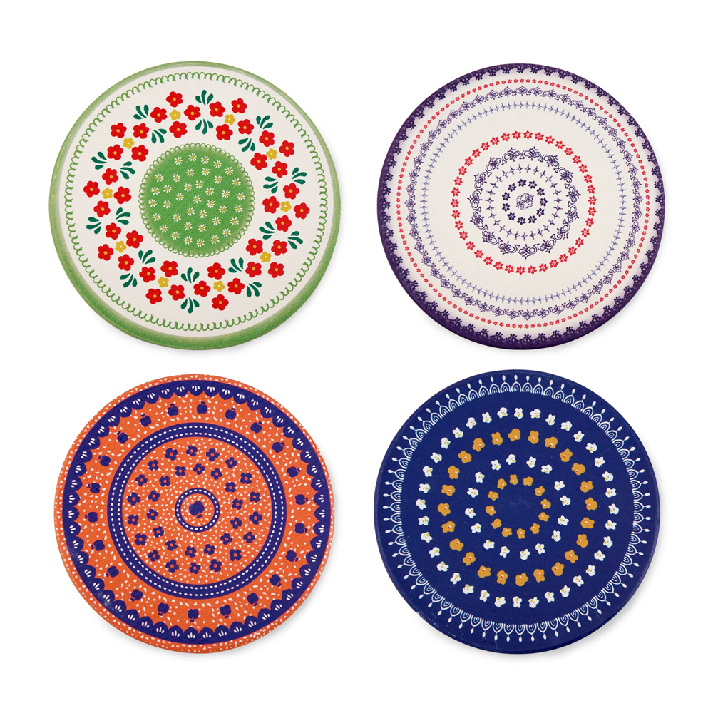 馬約利卡鄉村碎花珪藻土吸水杯墊