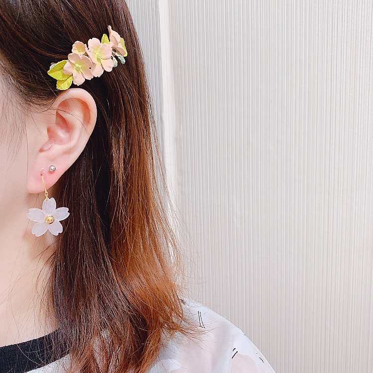 [日本制]亞加力櫻花耳環