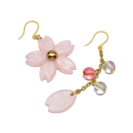 [日本制]亞加力櫻花耳環