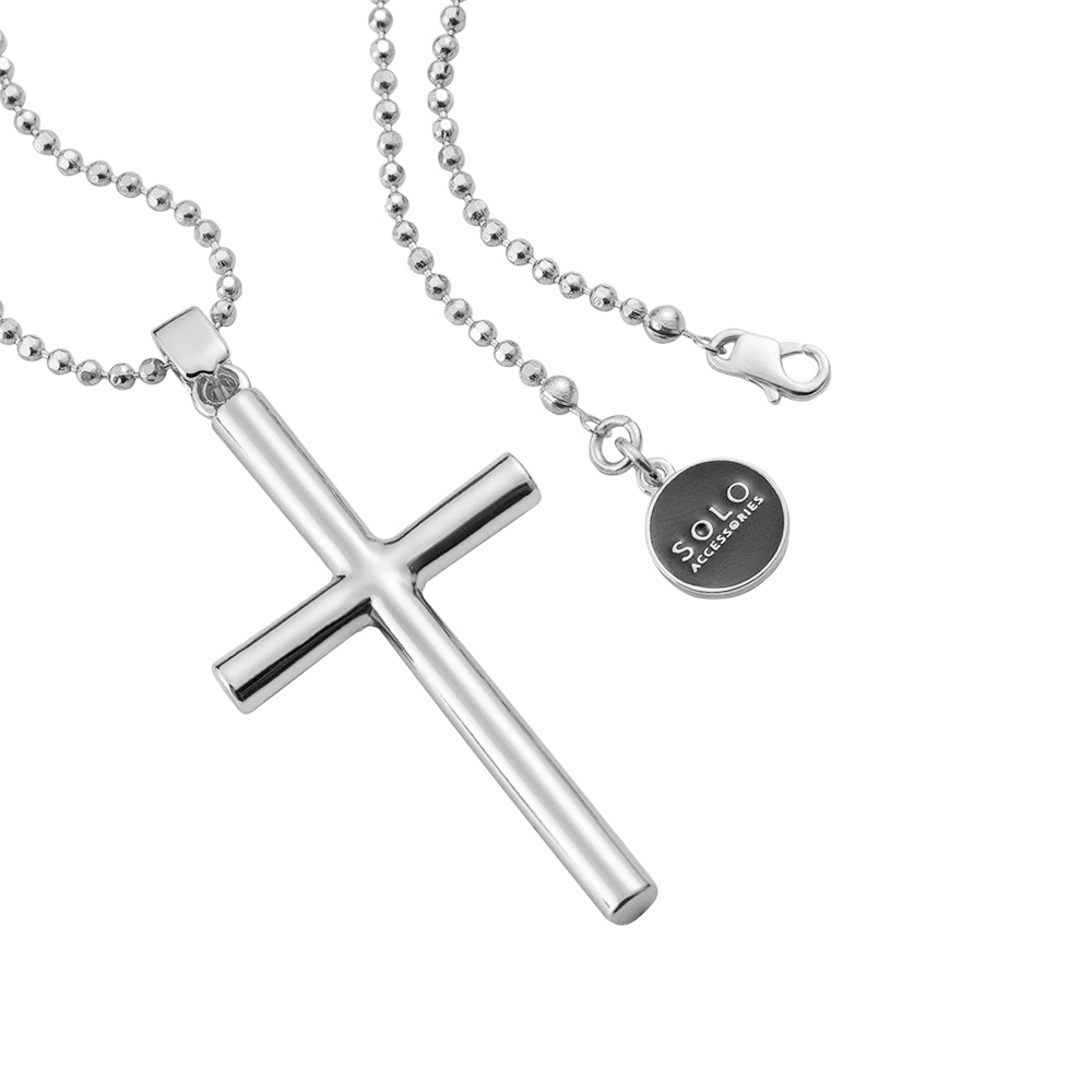 SOLO 圓柱十字墜 ( 亮銀款 / 亮金款 )