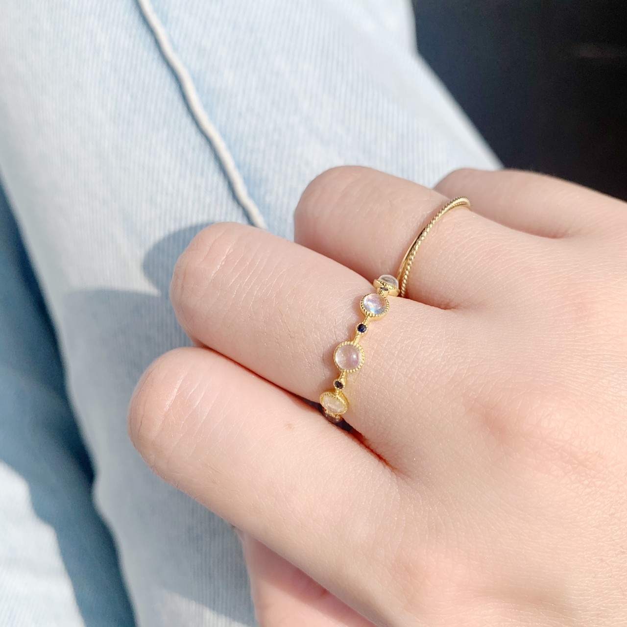 Jelly 整圈頂級月光石戒指