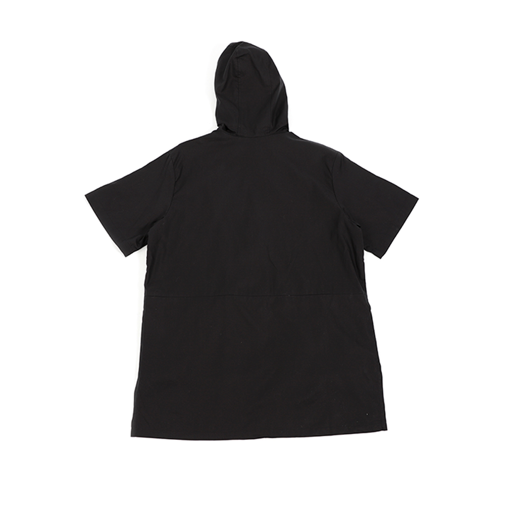 抽繩口袋拉鍊上衣 - 黑