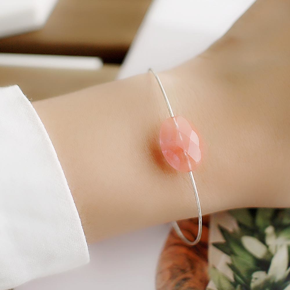 極簡櫻桃石純銀手環/SB944