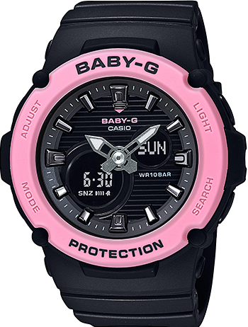 萬年鐘錶 - BABY-G  浪花系列 - 酷夏 防震雙顯電子錶  BGA-270-1A  錶徑 : 42.4 MM