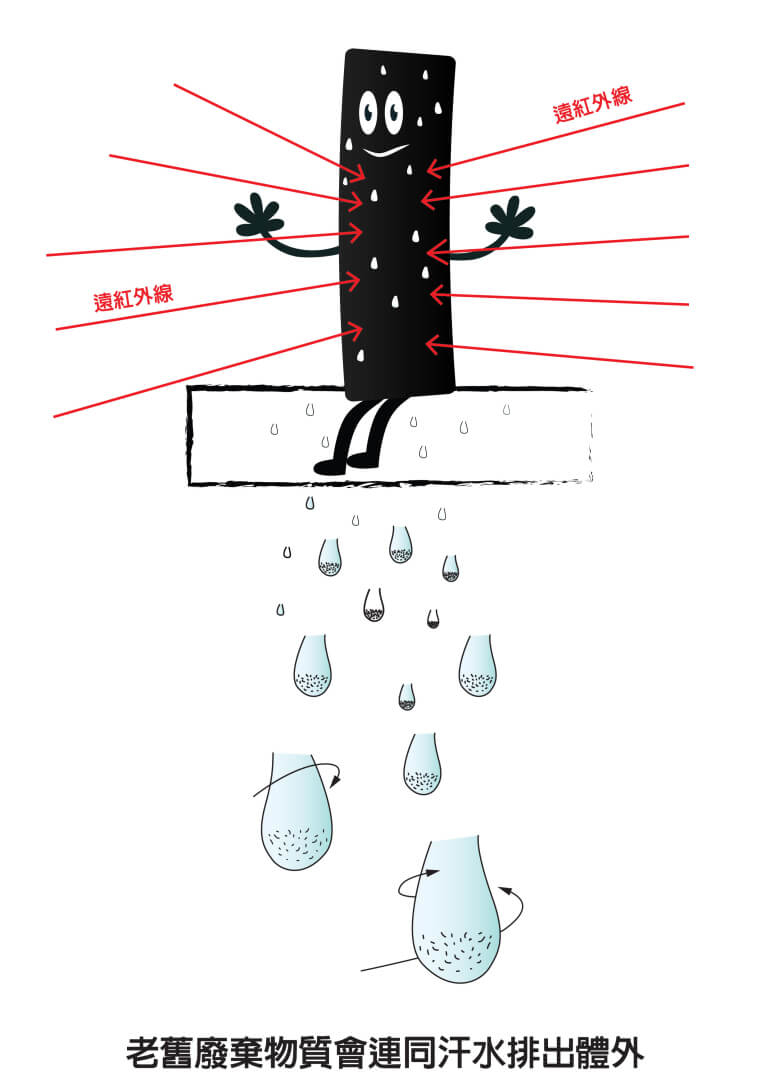 遠紅外線可排汗中帶廢棄物