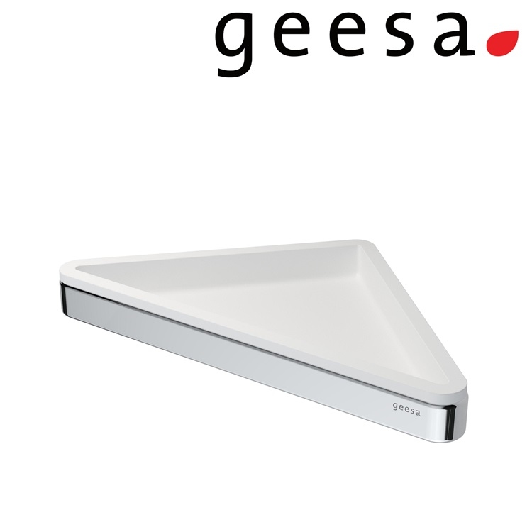 Geesa "Frame" 918803-02 Corner Shelf with white inlay