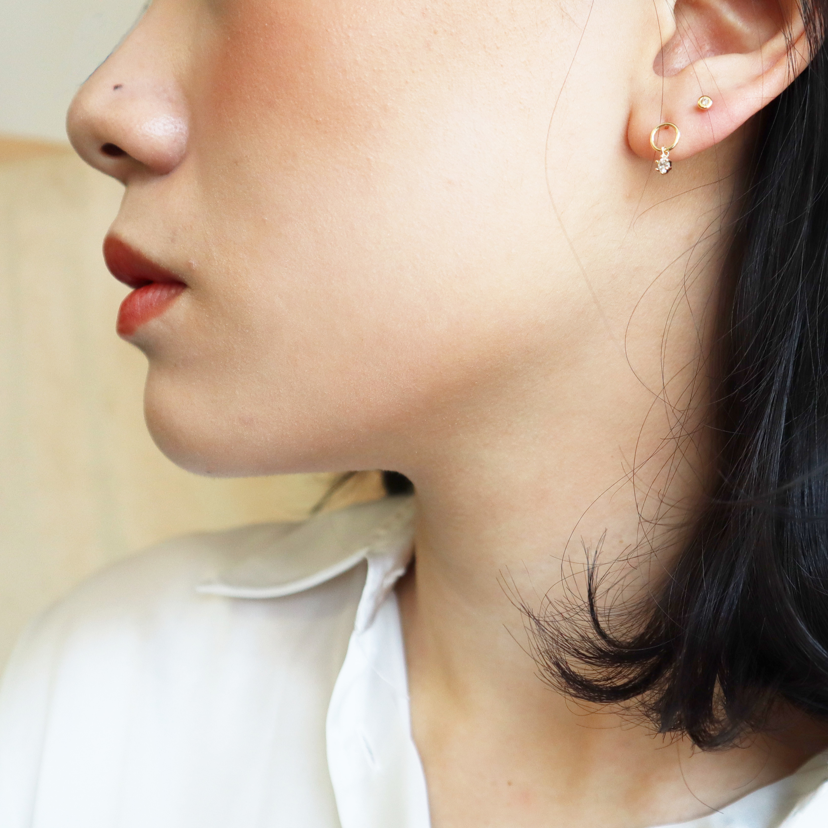 10K/圈圈圓圓耳飾