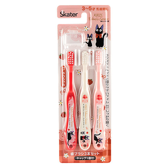 牙刷幼稚園生用 魔女宅急便 蕾絲 3入附蓋子