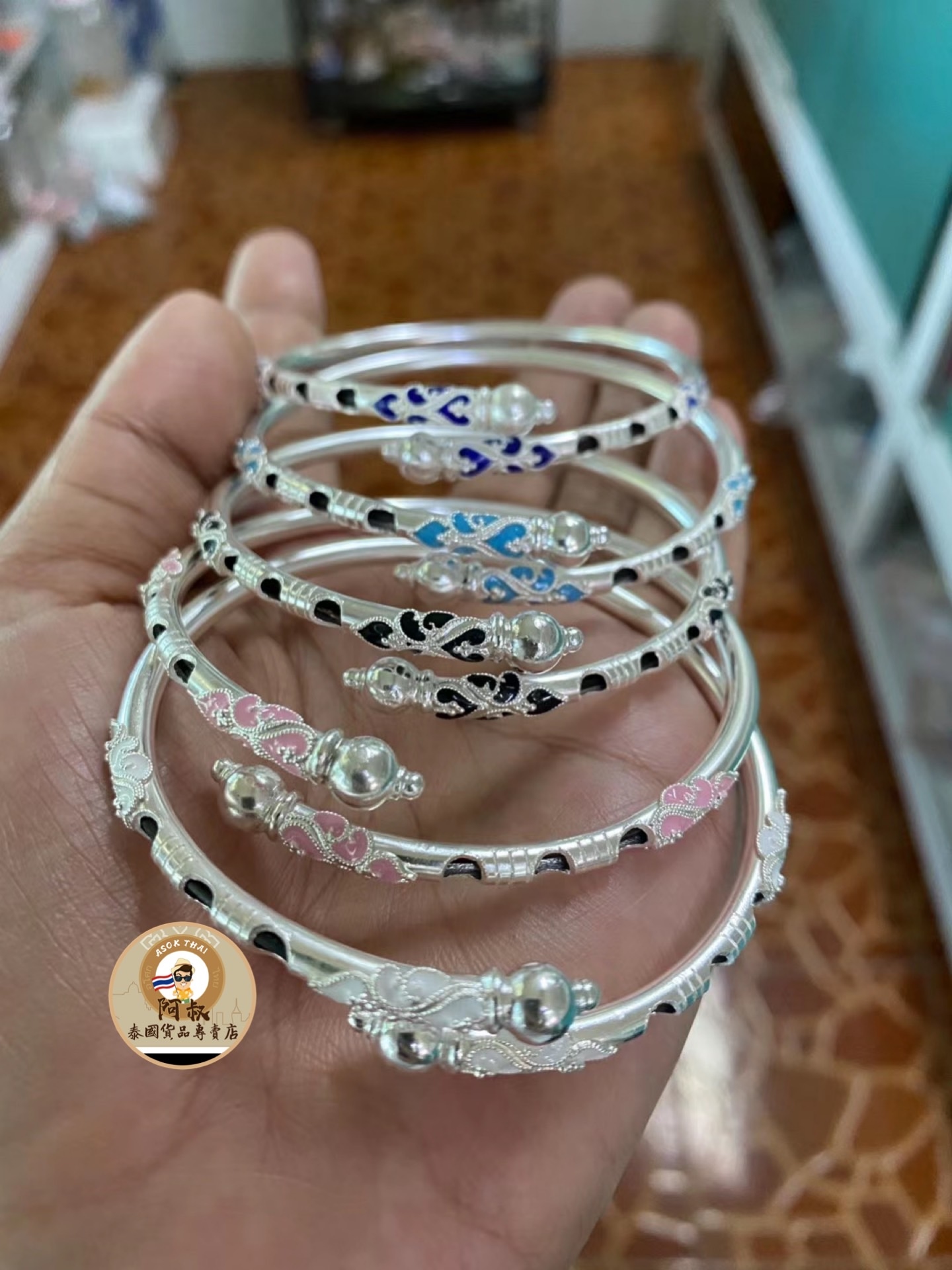 阿贊力礦 象尾毛手鐲包純銀款