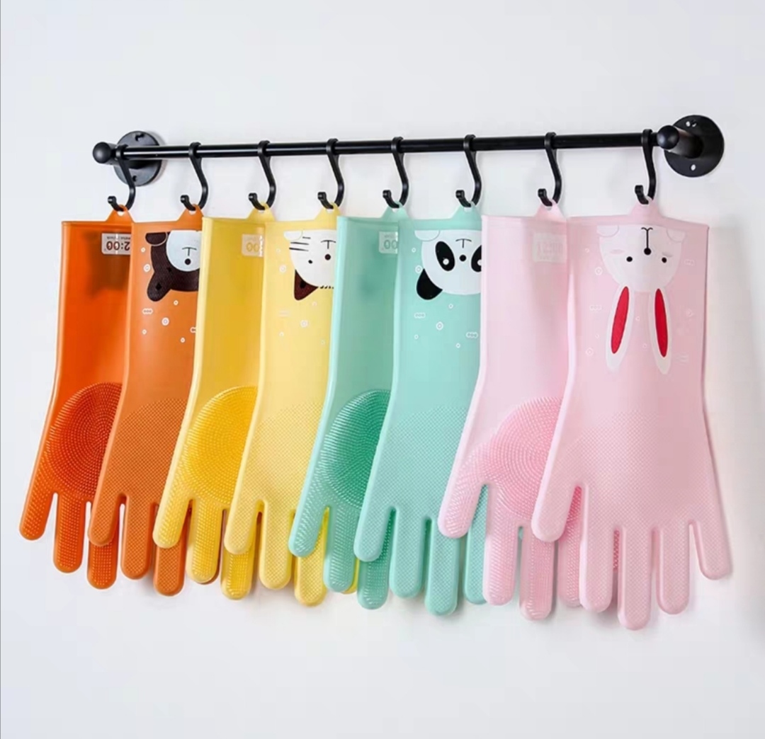 可愛造型多功能矽膠洗碗手套