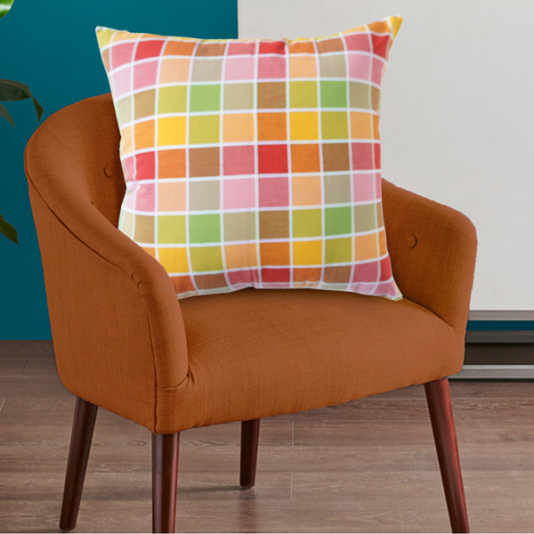 歐風純棉抱枕(45x45cm)(60x60cm)_方格紅