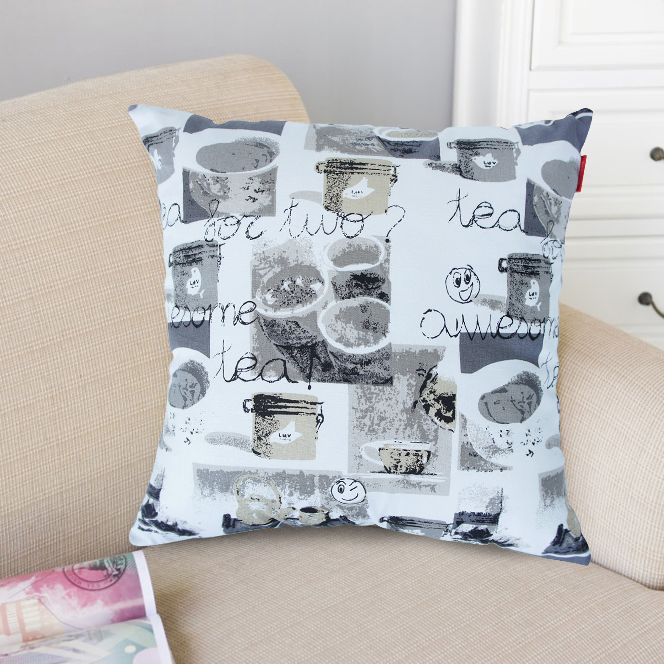 歐風純棉抱枕(45x45cm)(60x60cm)_咖啡