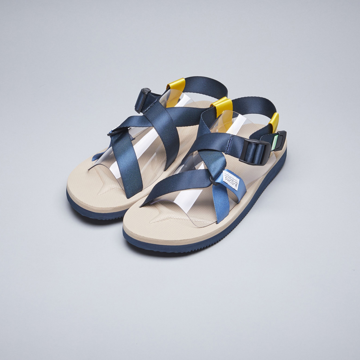 [出清商品售出無退換] SUICOKE CHIN2-CAB OG-023-2CAB 藍卡其 深藍 沙色 綁帶 抗菌鞋床 涼鞋 魔鬼氈【SK200232CABNT】