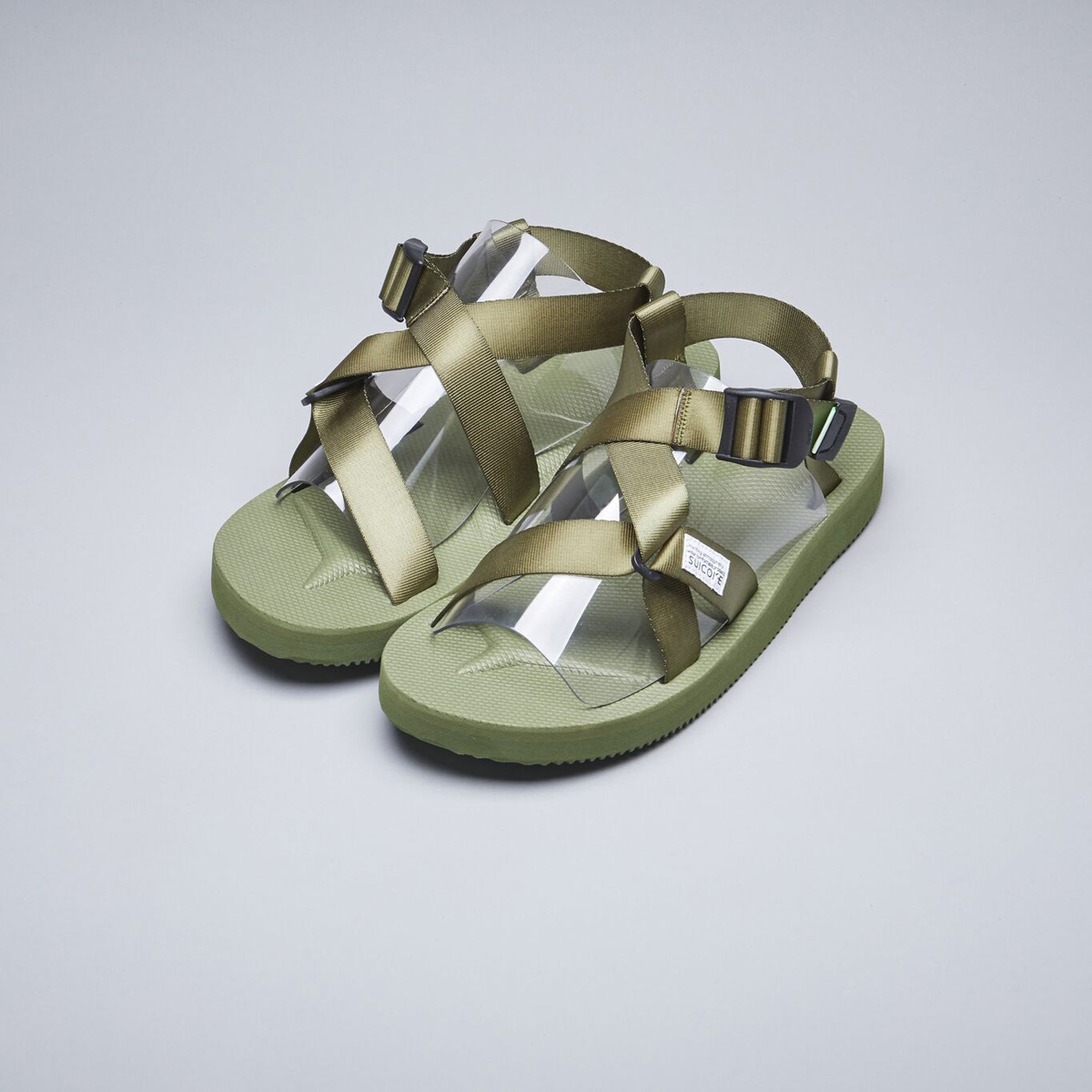 [出清商品售出無退換] SUICOKE CHIN2-CAB OG-023-2CAB 軍綠 綁帶 抗菌內裡 涼鞋 魔鬼氈【SK210232CABOL】