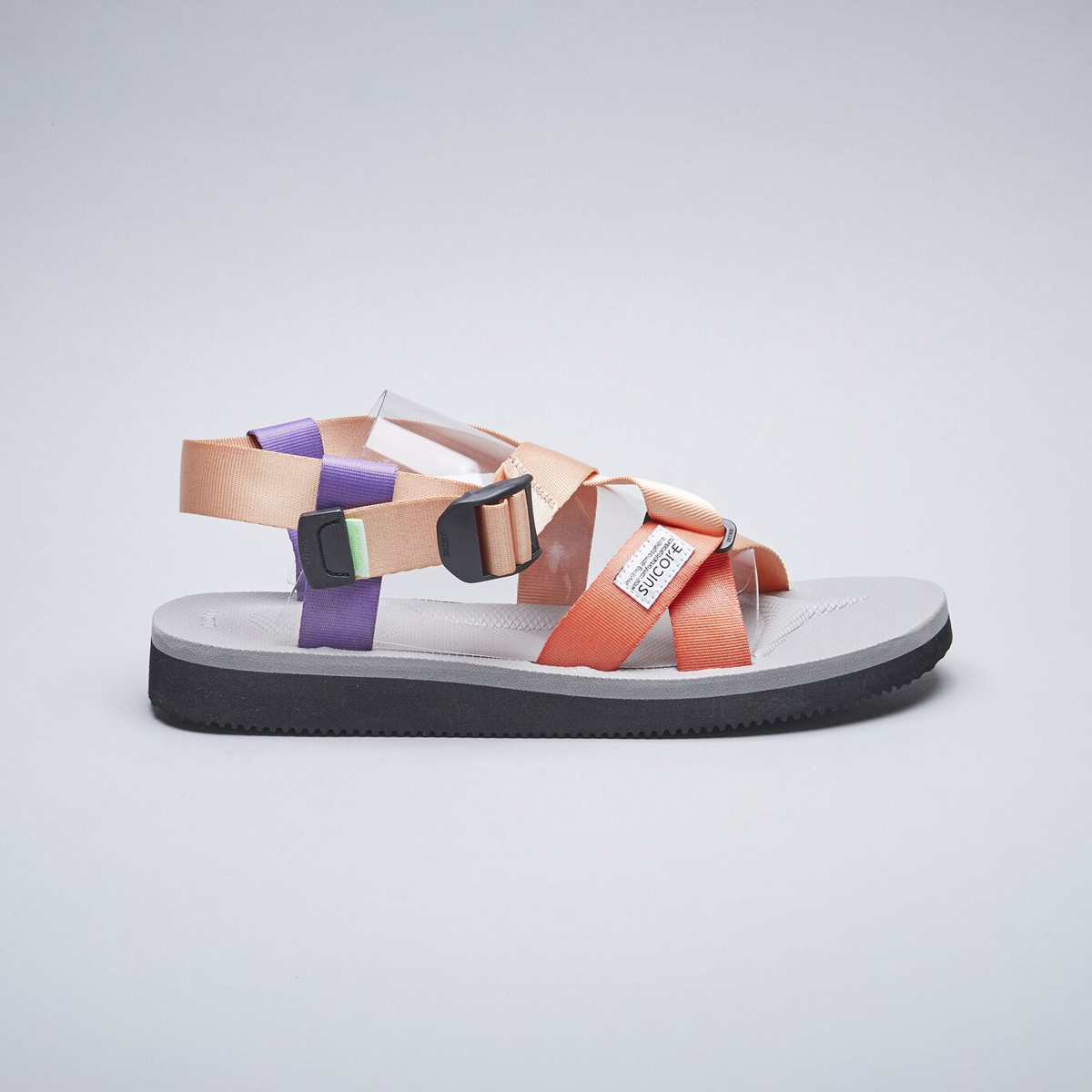 [出清商品售出無退換] SUICOKE CHIN2-CAB OG-023-2CAB 粉紅 灰底 灰粉 綁帶 抗菌鞋床 涼鞋 魔鬼氈【SK200232CABPG】