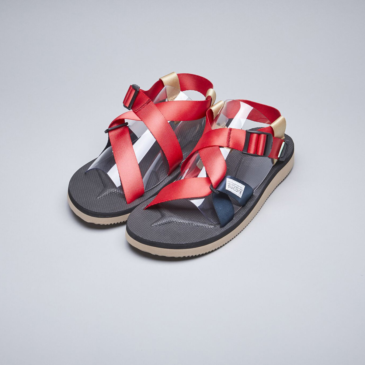 [出清商品售出無退換] SUICOKE CHIN2-CAB OG-023-2CAB 黑紅 紅黑 綁帶 抗菌鞋床 涼鞋 魔鬼氈【SK200232CABRB】