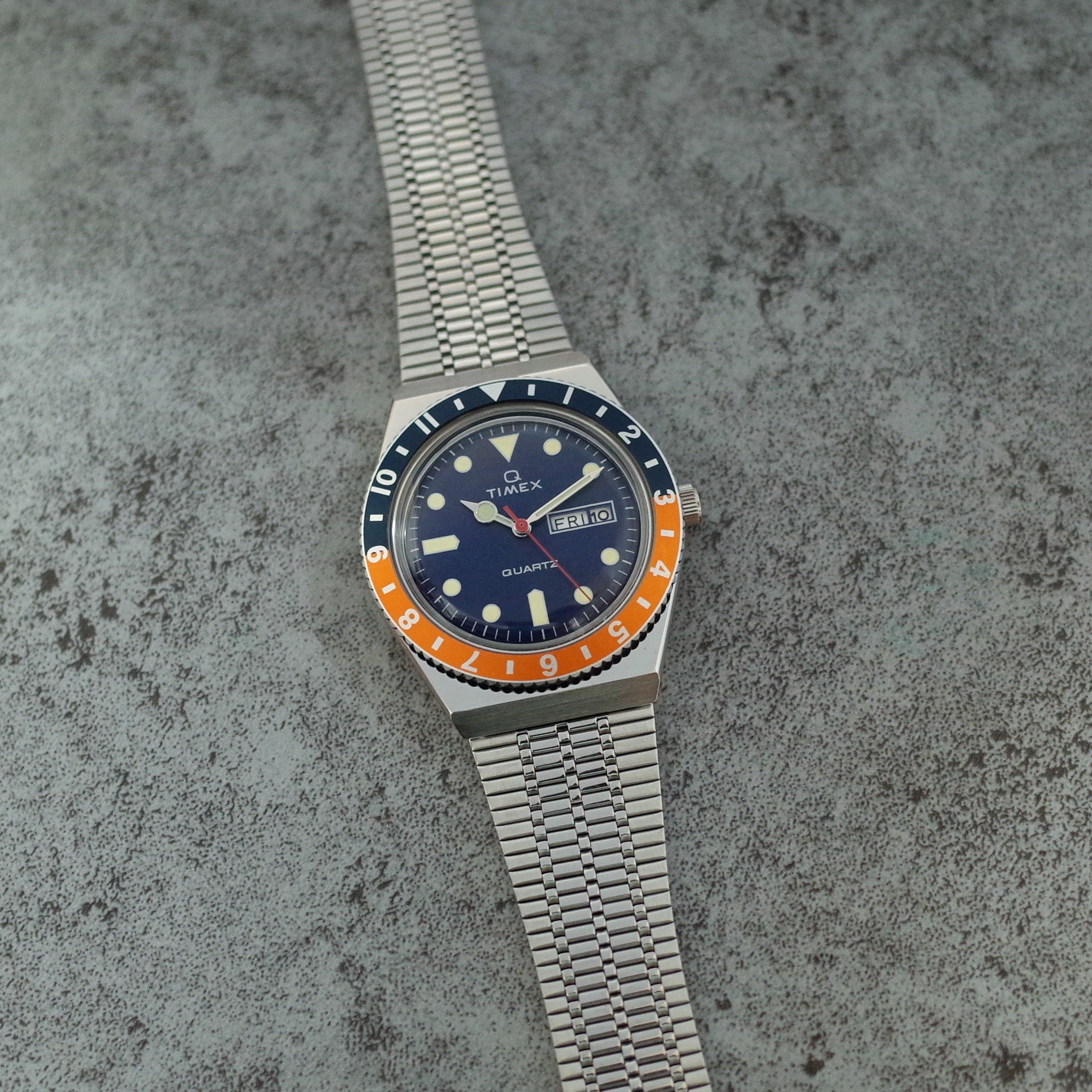 Q Timex 38mm 復刻版 橙圈 石英錶 TW2U61100