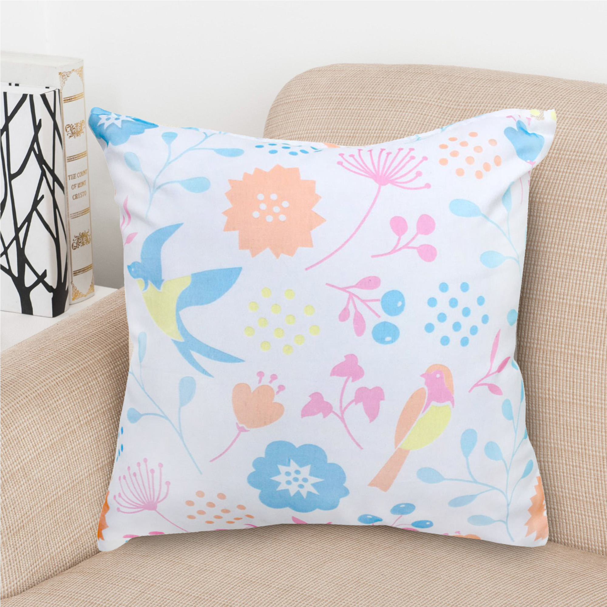 夏威夷棉紗抱枕(45x45cm)(60x60cm)_花鳥