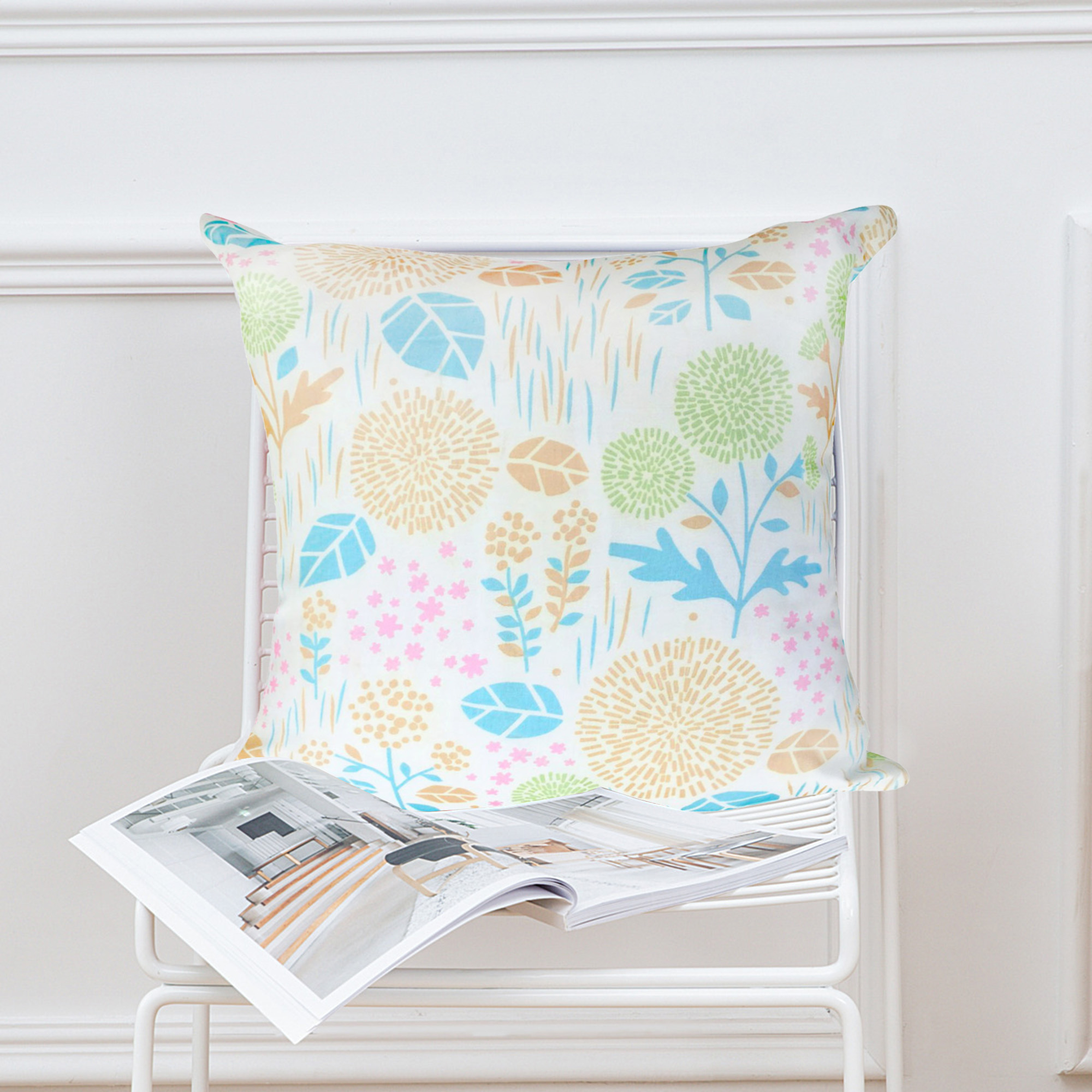 夏威夷棉紗抱枕(45x45cm)(60x60cm)_花卉綠