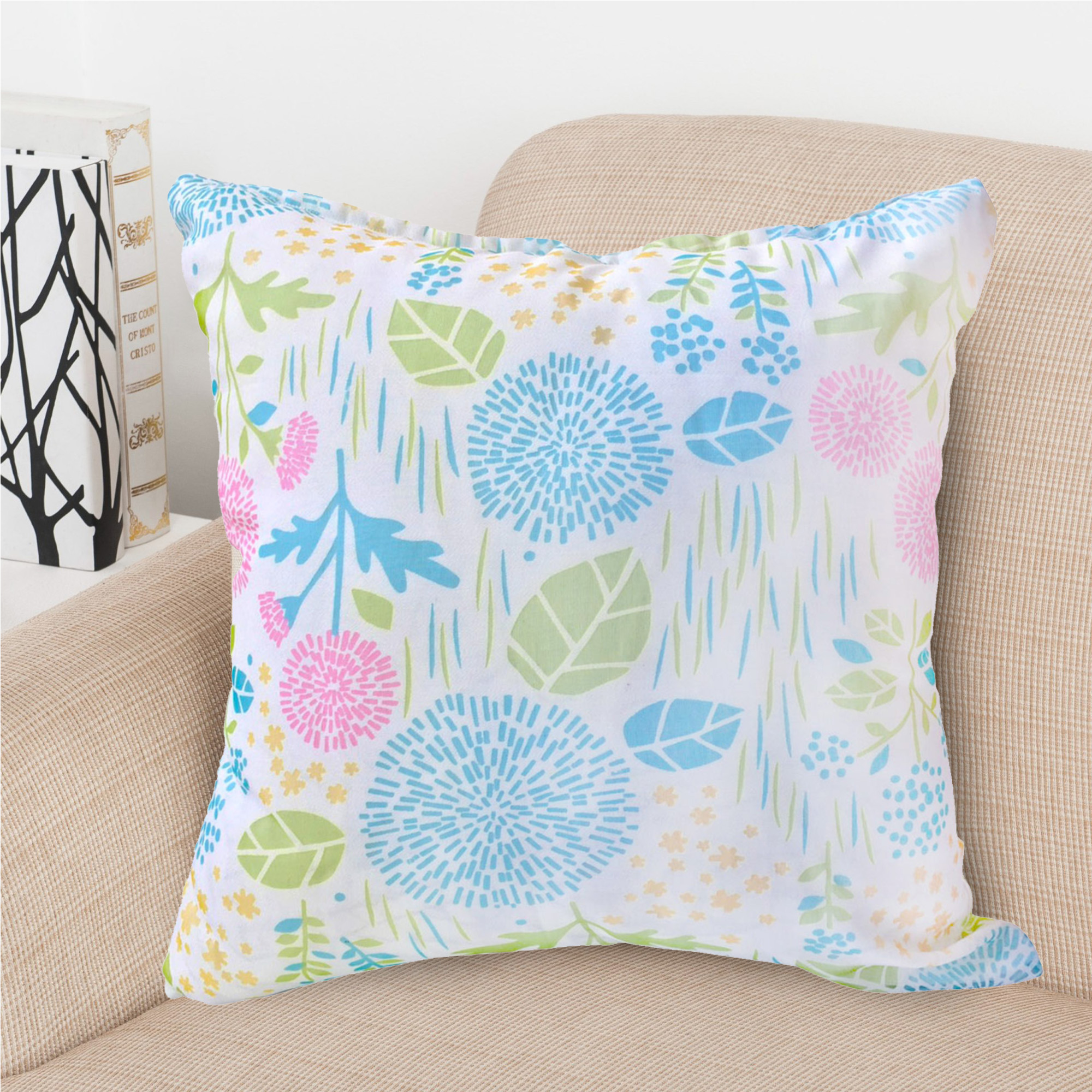 夏威夷棉紗抱枕(45x45cm)(60x60cm)_花卉粉