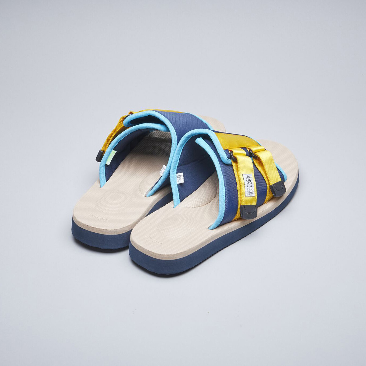 [出清商品售出無退換] SUICOKE KAW-CAB OG-081CAB 藍卡其 側扣 麂皮 拖鞋 魔鬼氈【SK20081CABNT】