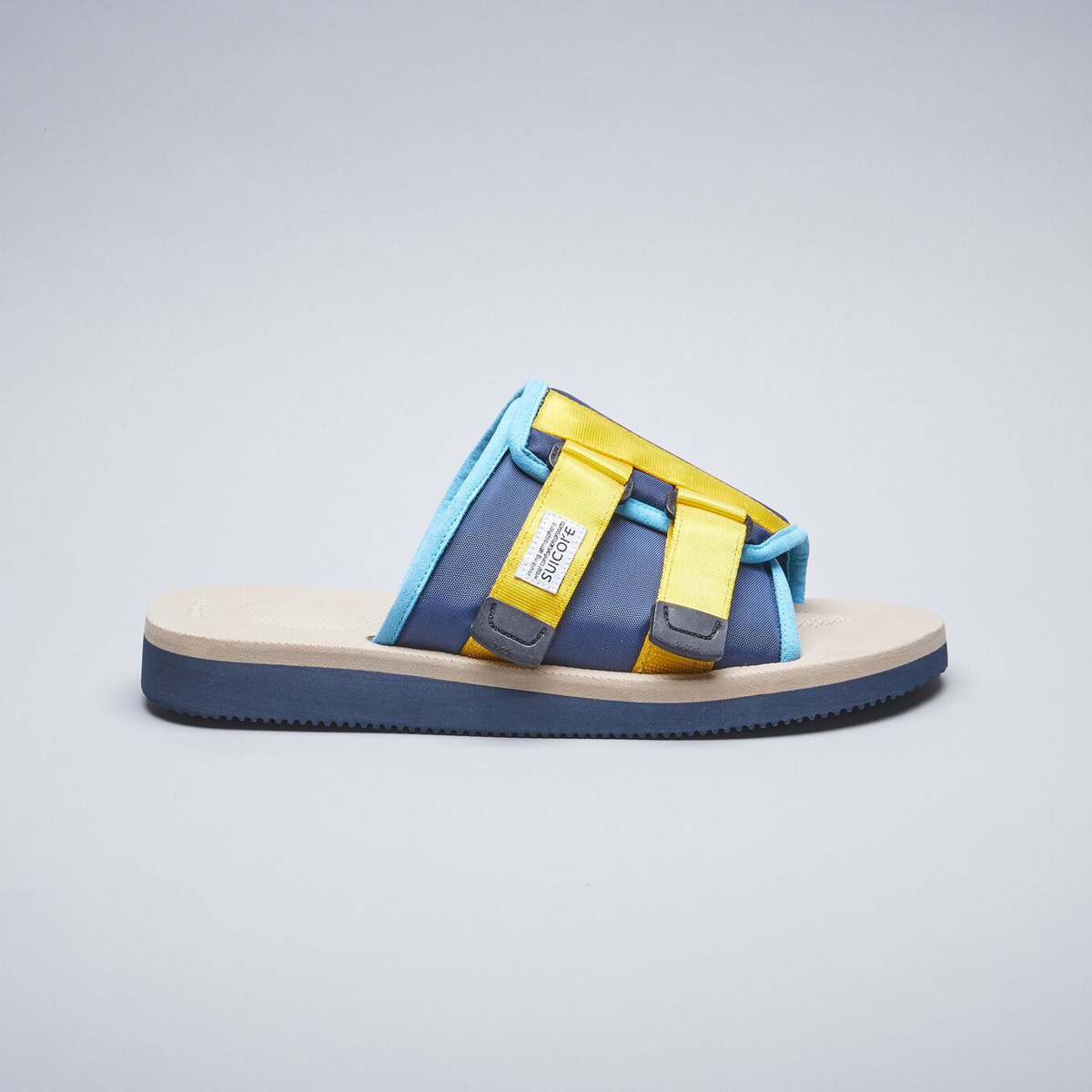 [出清商品售出無退換] SUICOKE KAW-CAB OG-081CAB 藍卡其 側扣 麂皮 拖鞋 魔鬼氈【SK20081CABNT】