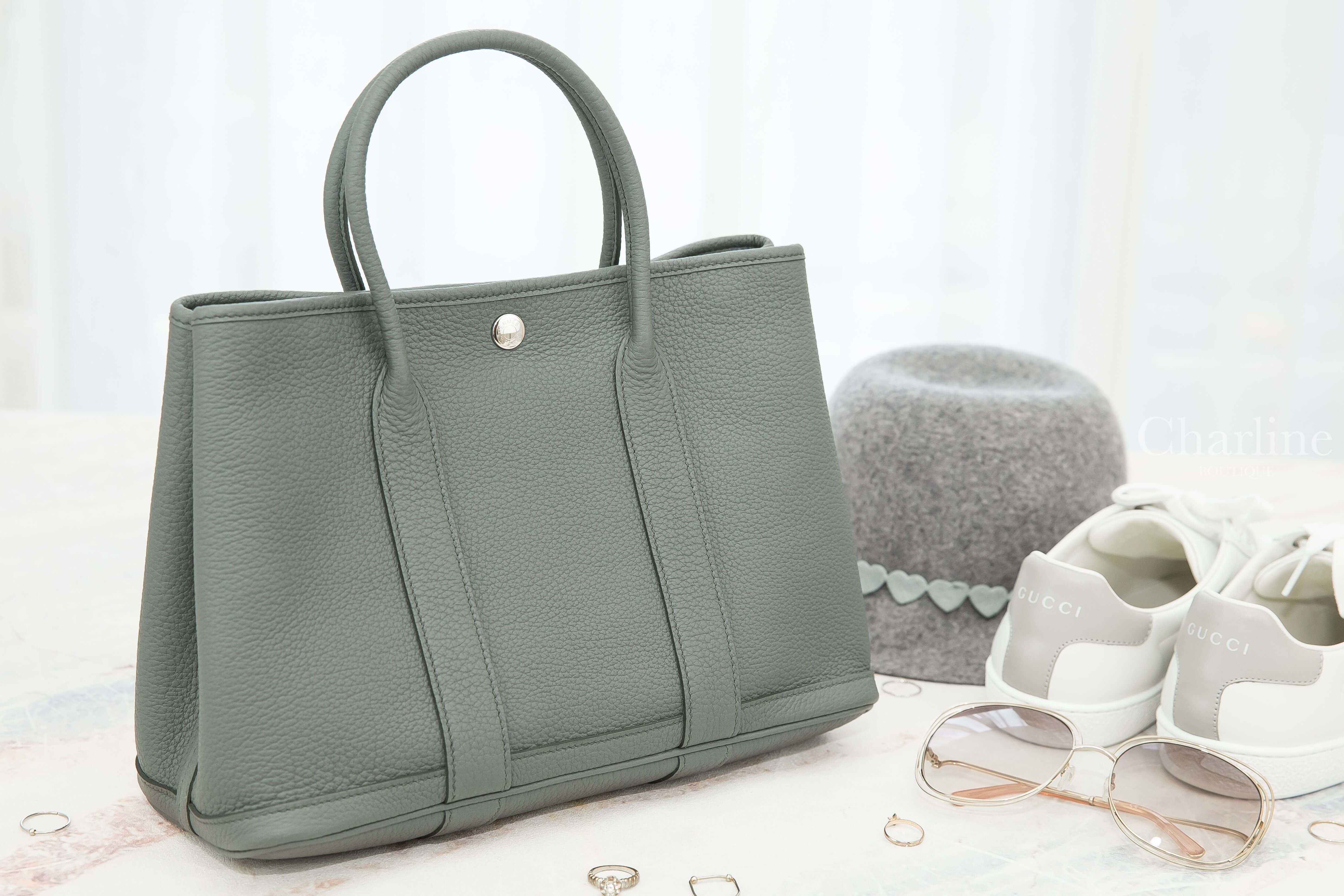 Hermes Garden Party 30cm 63 Vert Amande Veau Negonda 杏仁綠肩背包-Charline Boutique 精品代購