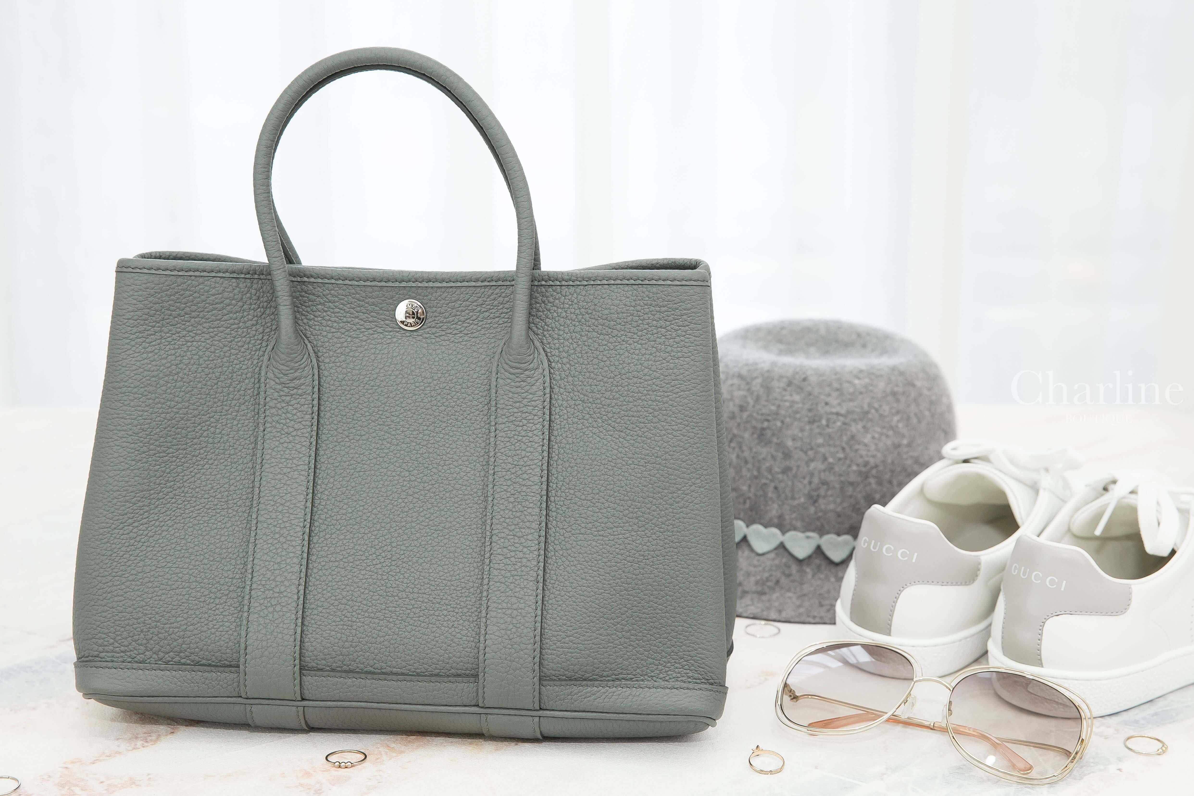 Hermes Garden Party 30cm 63 Vert Amande Veau Negonda 杏仁綠肩背包-Charline Boutique 精品代購