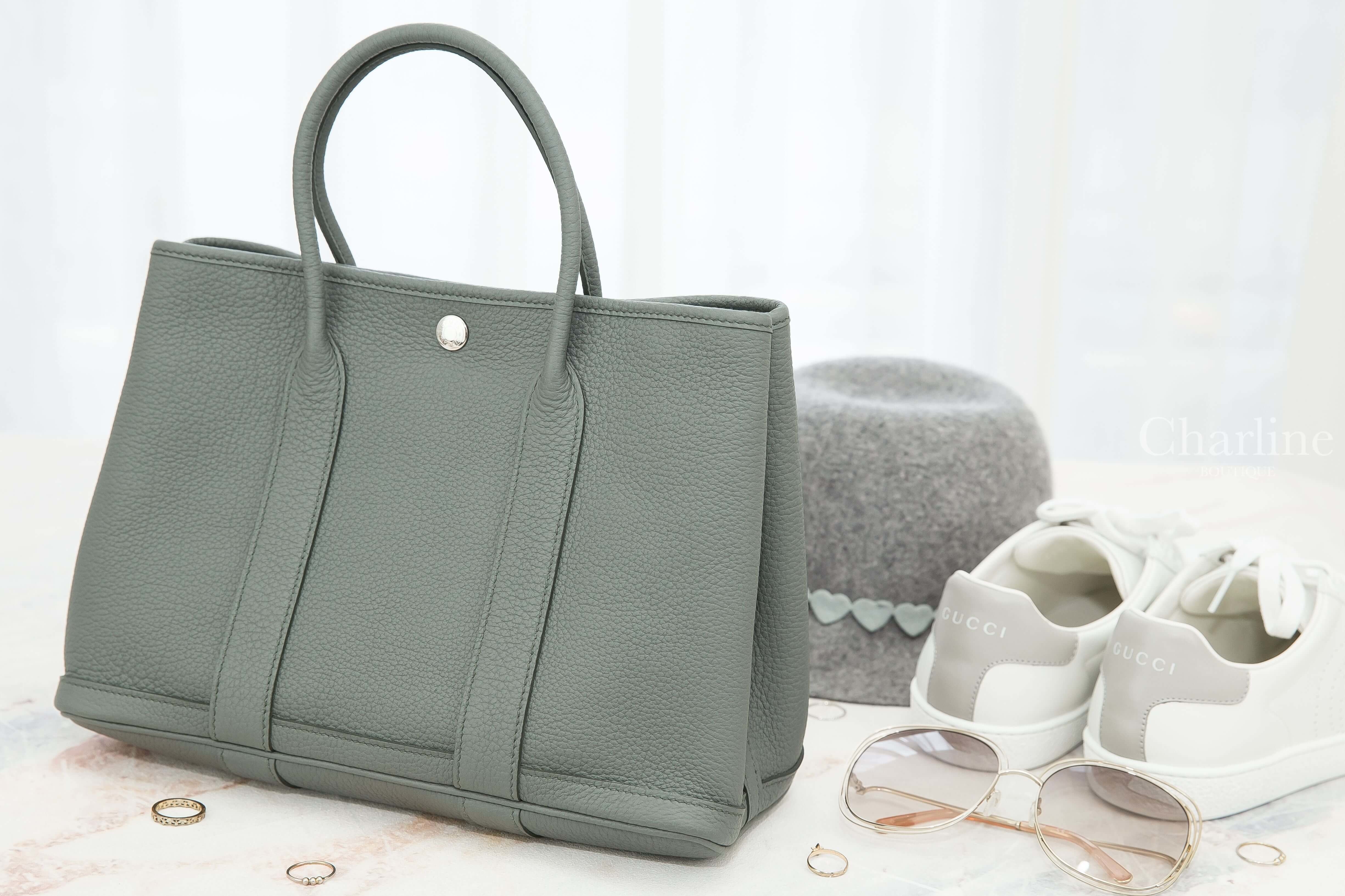 Hermes Garden Party 30cm 63 Vert Amande Veau Negonda 杏仁綠肩背包-Charline Boutique 精品代購