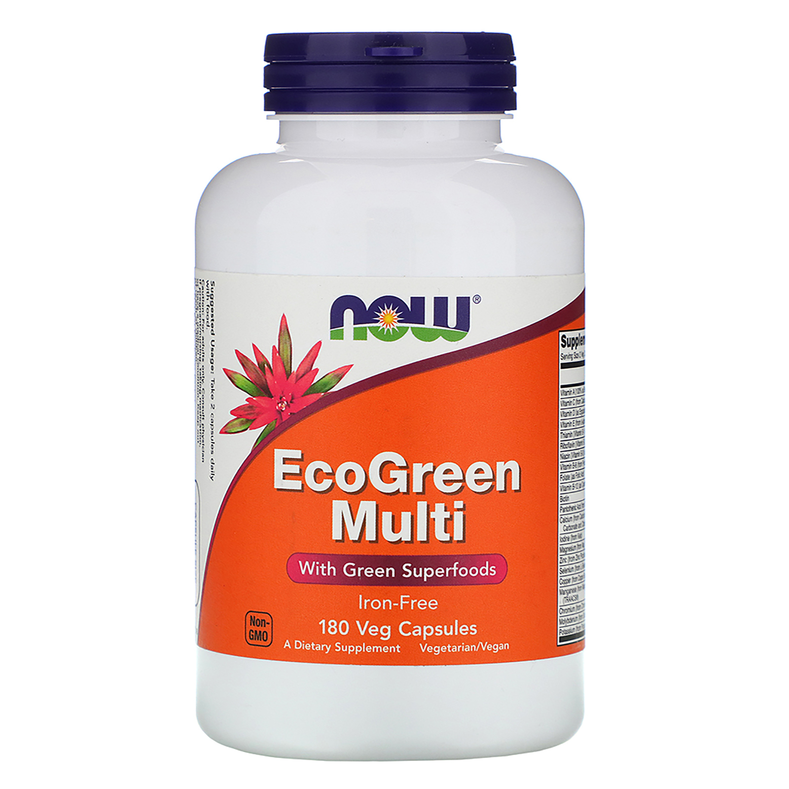 [預購] Now 全方位礦物質和維他命(無鐵) 綠色營養素 180粒 素食 EcoGreen Multi