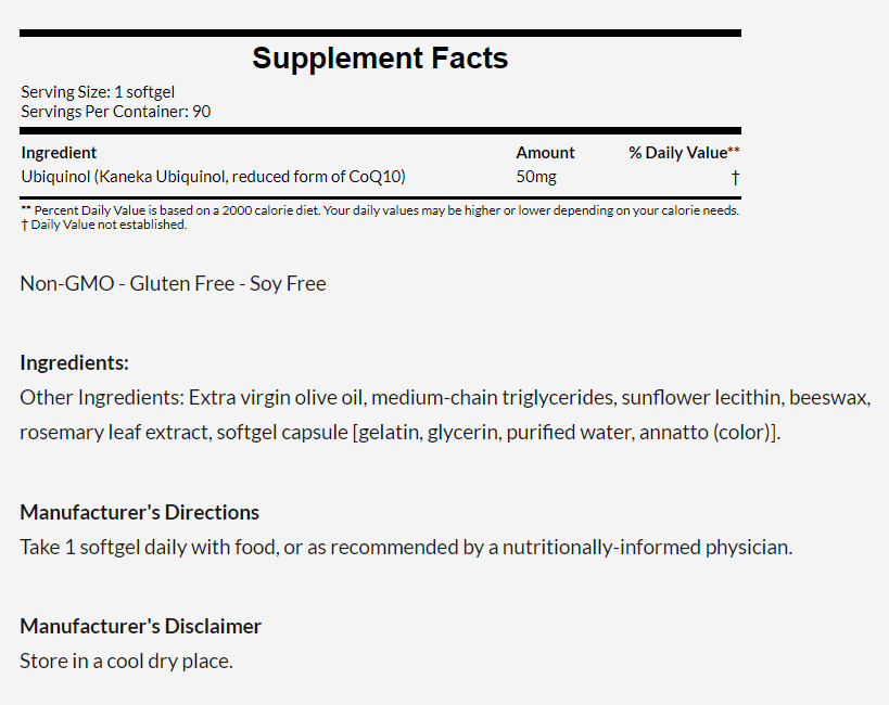 [預購] Doctor's Best天然還原型 50mg 90粒 液態 專利Kaneka Ubiquinol