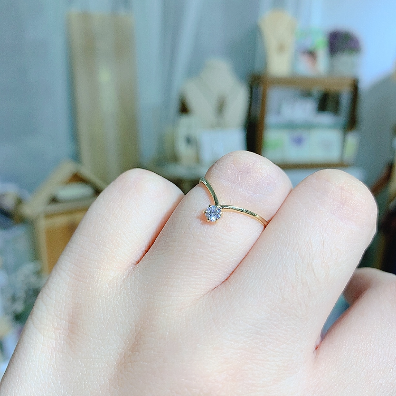 [日本制] 簡約晶石戒指(三色)