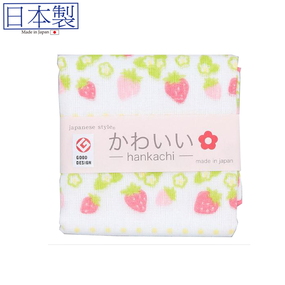 日式紗巾 30x30 (士多啤梨) (日本製)