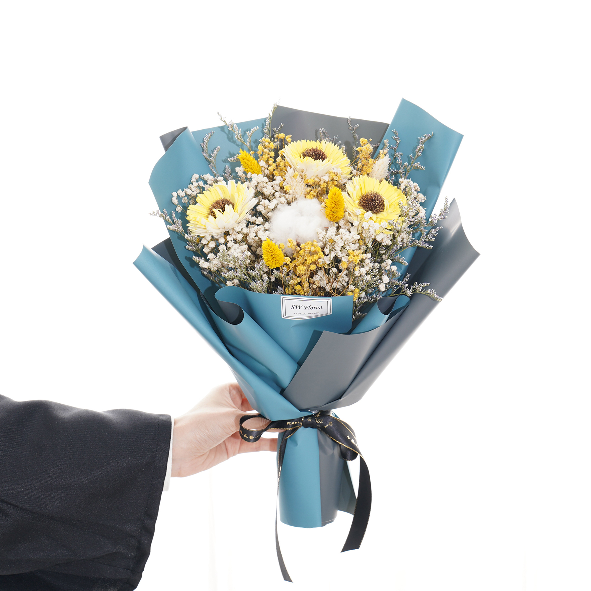 ｜前途似錦 經典黃向日葵 乾燥花束 畢業花束 中型花束｜