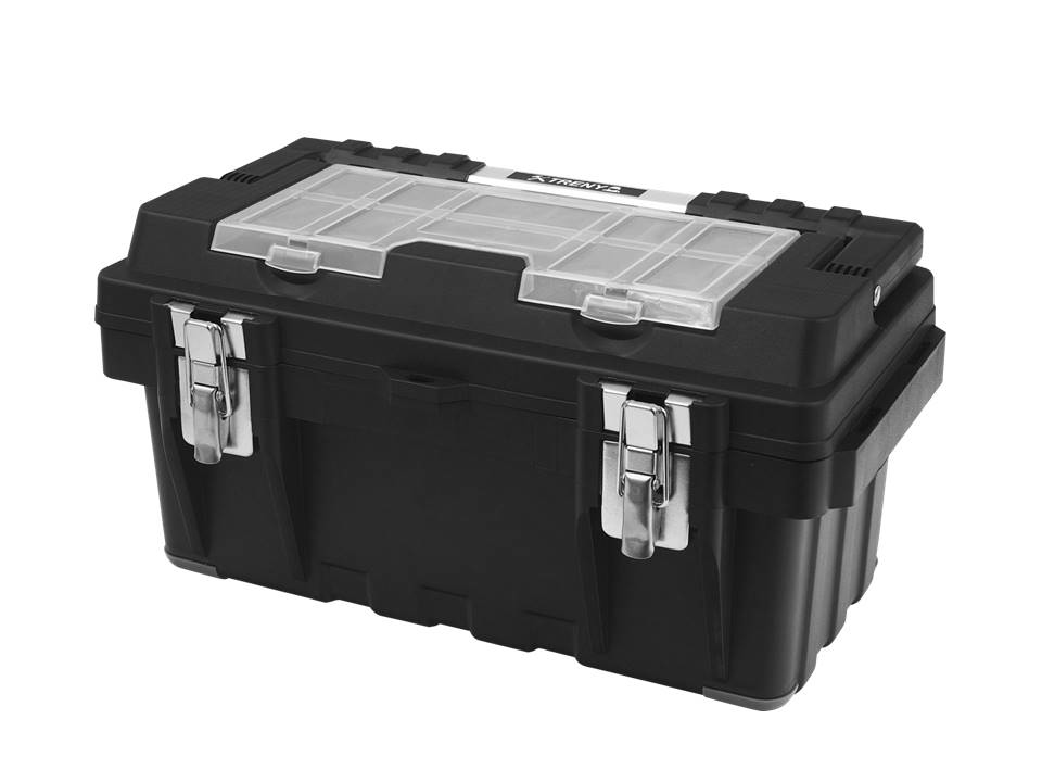 TRENY 鋁把手塑膠工具箱-17吋