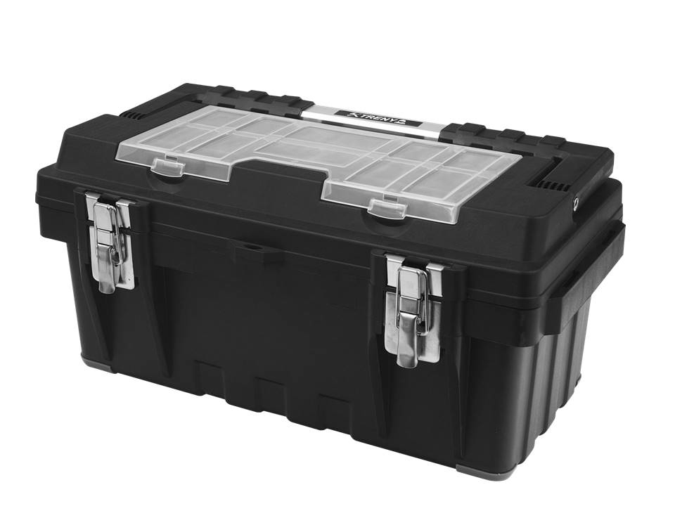 TRENY 鋁把手塑膠工具箱-19吋