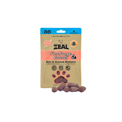 【ZEAL真致】100%純肉冷凍乾燥零食【牛+鹿】100g  (新舊包裝交替中 實際依照出貨為主) 狗零食